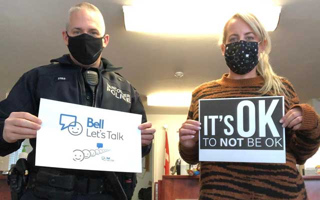 KOM CPC Executive Director And VPD Officer Supporting Bell 'Let's Talk'